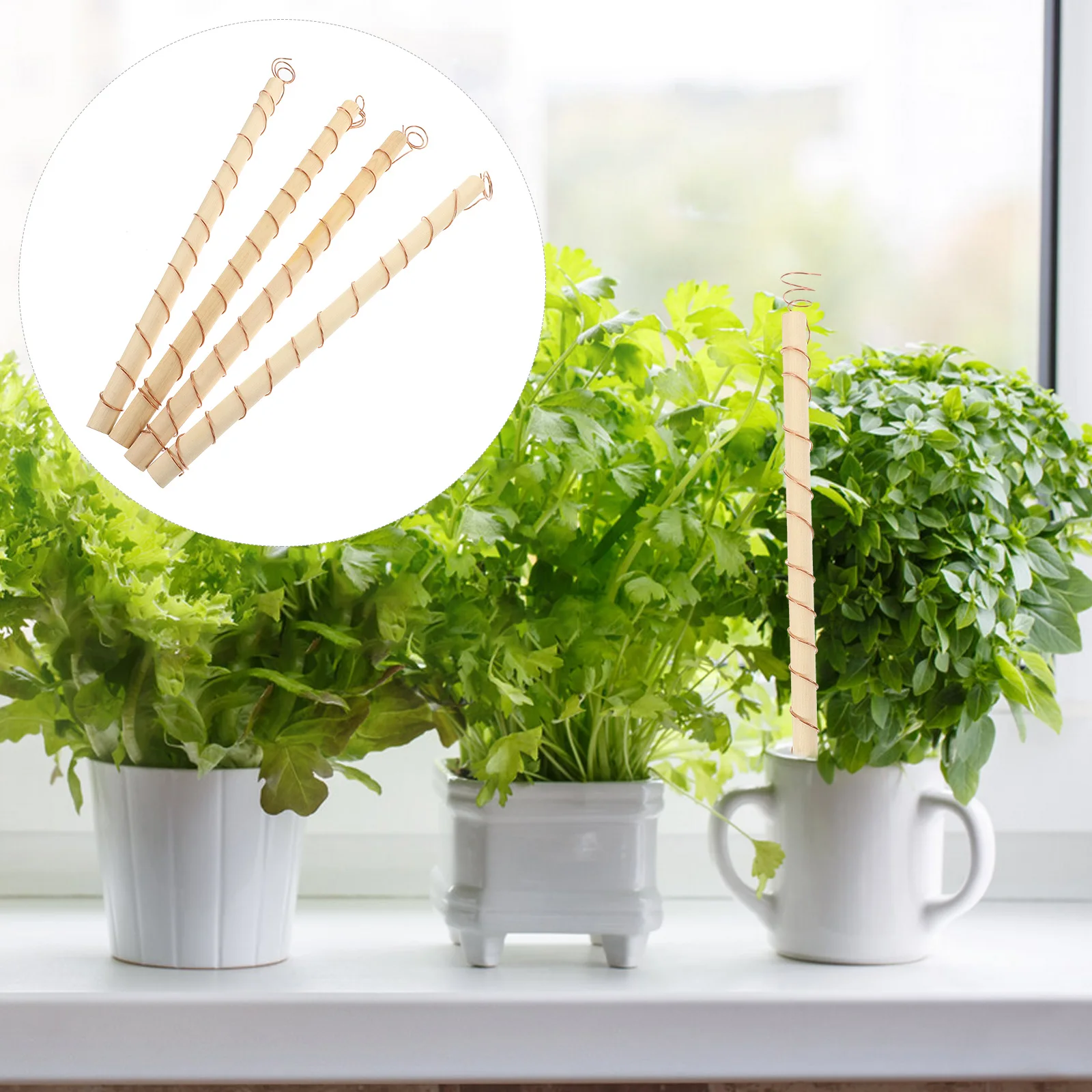 

4pcs Copper Antenna Coil Garden Plant Stake Lightweight SpaceSaving Tool For Vegetables Gardening Accessories Electroculture