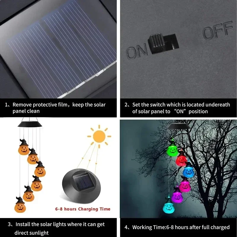 Halloween Pumpkin Lantern String Terrifying Skeleton Decorative Pendant Light Scene Layout Dressing SuppliesAtmosphere Light