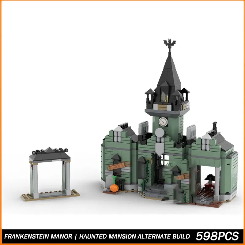 

MOC Street Scape Series Building Block Manor Haunted House Model Brick Particle Creative Education Birthday Gifts 598PCS