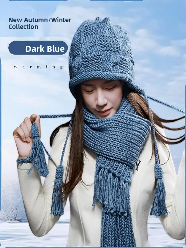 

Hand Knitting Yarn Kit Winter New Style Men's Scarf Couple Gift Cotton Thread Material Package DIY Weaving Hat Scarf Set