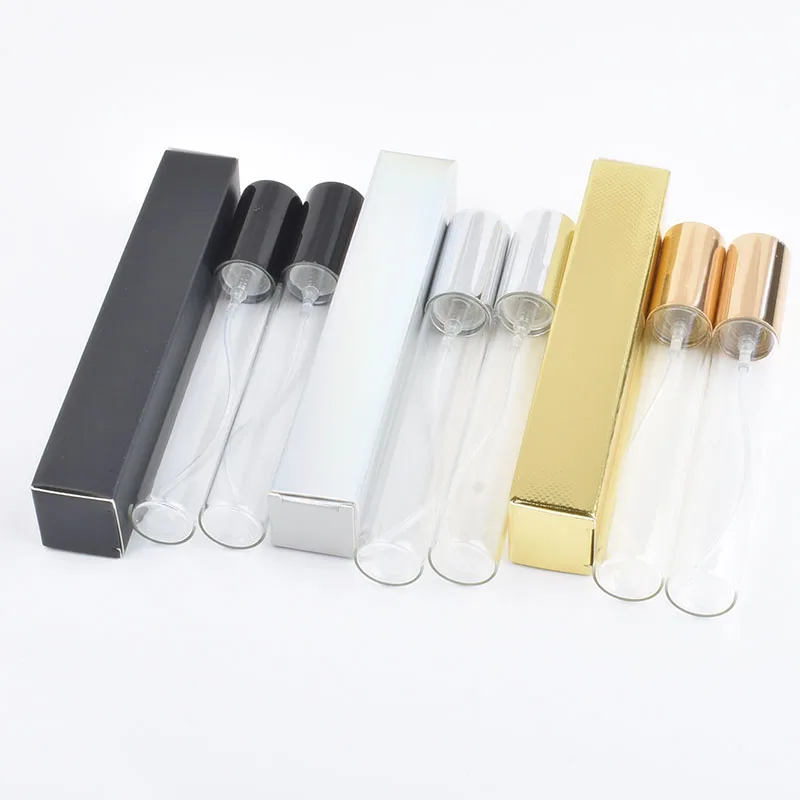 50Pcs/Lot 15ml Clear Thin Glass Spray Bottle Sample Bottle Wholesale Travel Bottle Clear Thin Glass Perfume Spray