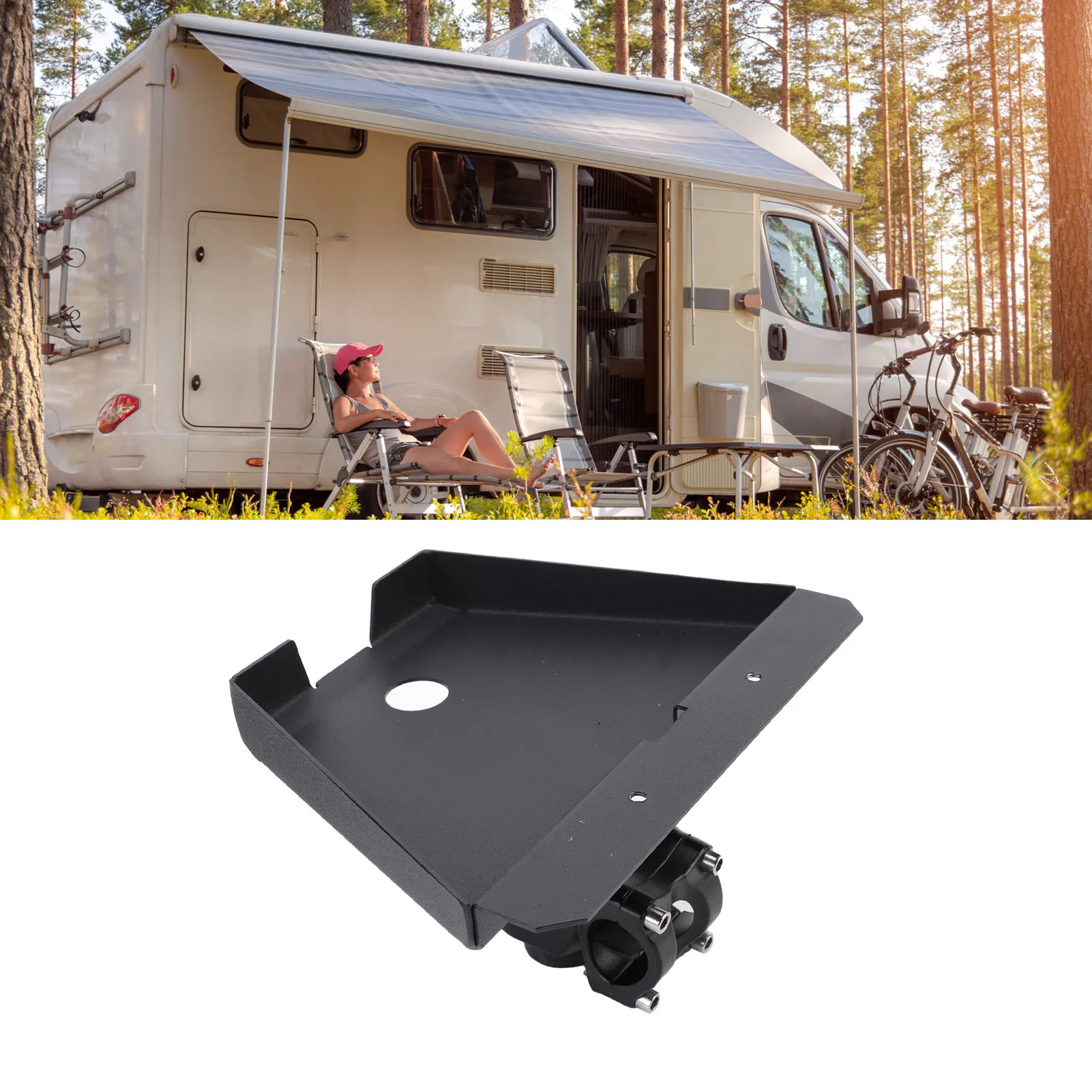 RV ラダーマウント アルミ合金 調整可能な取り付け範囲 0.8-1.17インチ ポール用 RV ヨット キャンプ車両 RV ルーフラックマウント