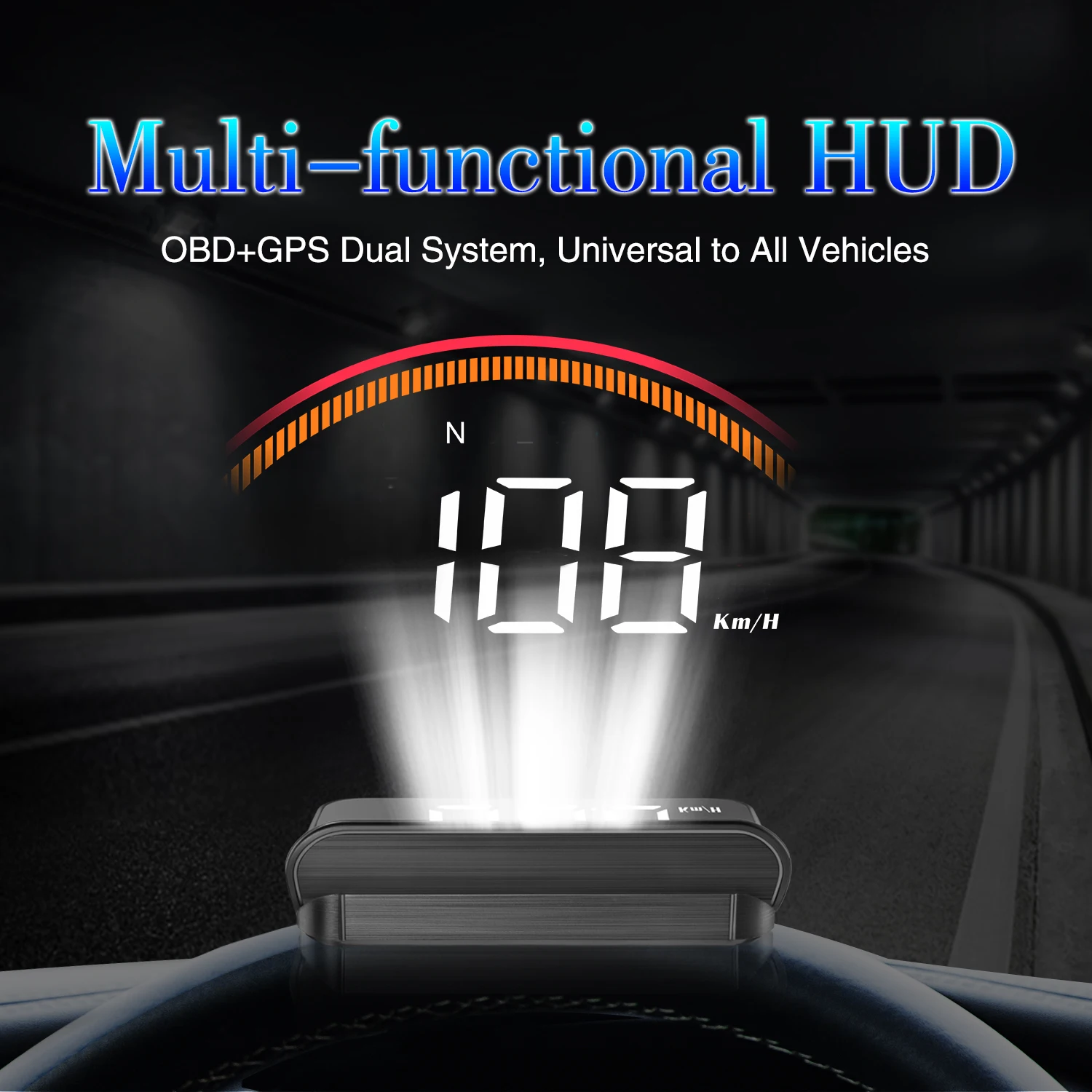 M11 GPS OBD2 Head up Display Auto Speedometer GPS HUD with Water Temperature and Over-Speed Alarm for All Cars Head-up Display