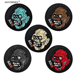 AHYONNIEX 1 PC 3D Rubber PVC Skeleton Zombie Patch Armband Badge Flag Tactical Morale Cloth Bags Sticker DIY