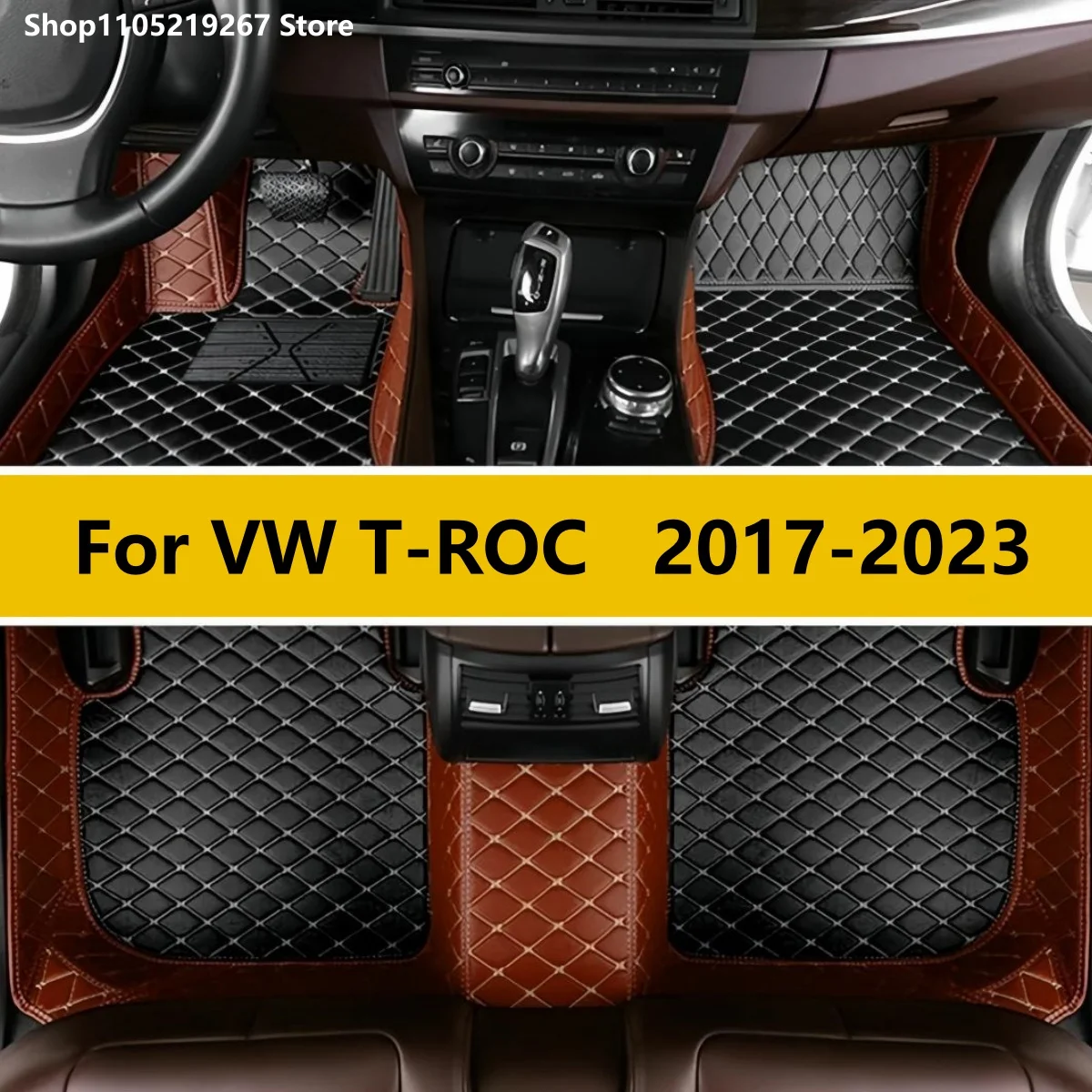 

Custom Car Floor Mats For VW TROC T-ROC 2017 2018 2019 2020 2021 2022 2023 Interior Details Accessories Artificial Leather