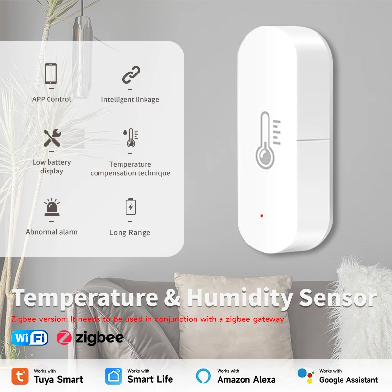 

Tuya Smart WIFI/Zigbee датчик температуры и влажности приложение удаленный монитор для умного дома умная жизнь работает с Alexa Google Assistant