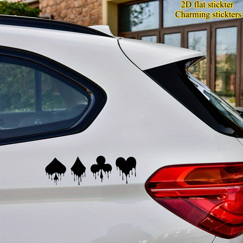 G143 Poker Card Motorcycle Sticker Waterproof Vinyl Decal for Car Auto 2D Flat Design Black Laser White Racing Decor
