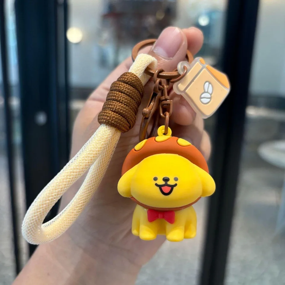 

2025 MINISO Cartoon Maltese Keychain Cute Couple Car Bag Doll Creative Pendant Ornaments Gifts Cute puppy Affordable small gift