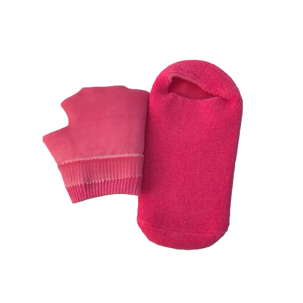 Pair Gel Moisturizing Spa Socks and Gloves Unisex for Hands Feet Repair Cracked Dry Skin Soften Heal Mineral Oil Spa Care