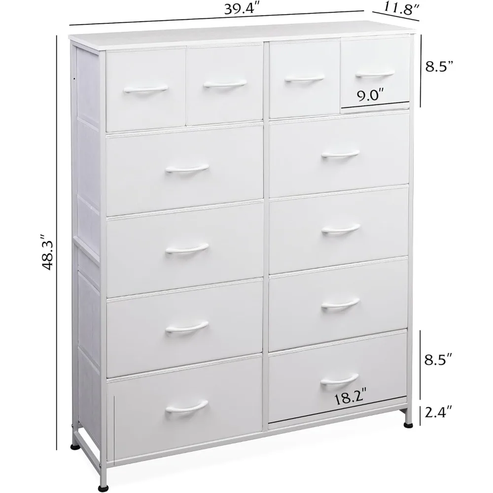 Cômoda alta para quarto com 12 gavetas, cômodas e cômodas, cômoda de tecido para quarto