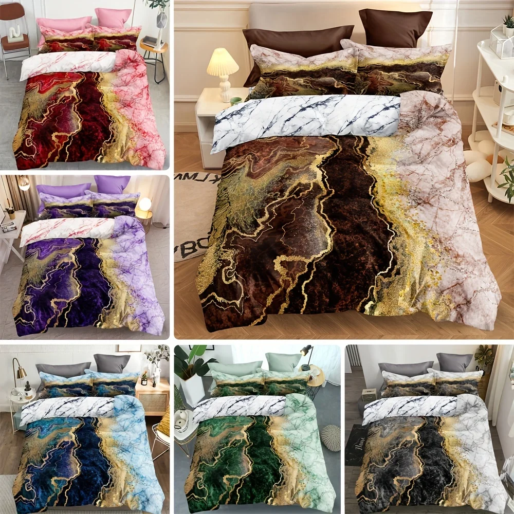 set-copripiumino-luxe-da-3-pezzi-con-design-in-marmo-vibrante-poliestere-traspirante-chiusura-con-zip-regali-di-natale-lavabili-in-lavatrice