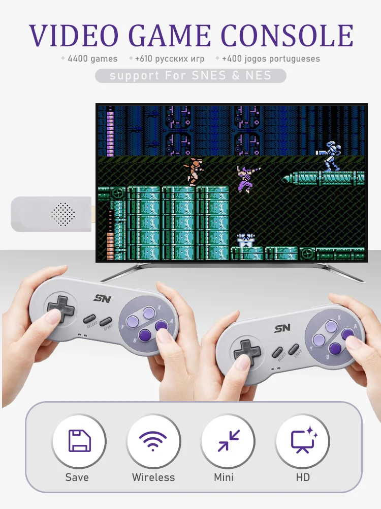 SF900 اللاسلكية لعبة فيديو وحدة التحكم HDMI ل Everdrive سوبر نينتندو SNES NES ريترو لعبة عصا Bulit-in 4800 + ألعاب الكمون المنخفض