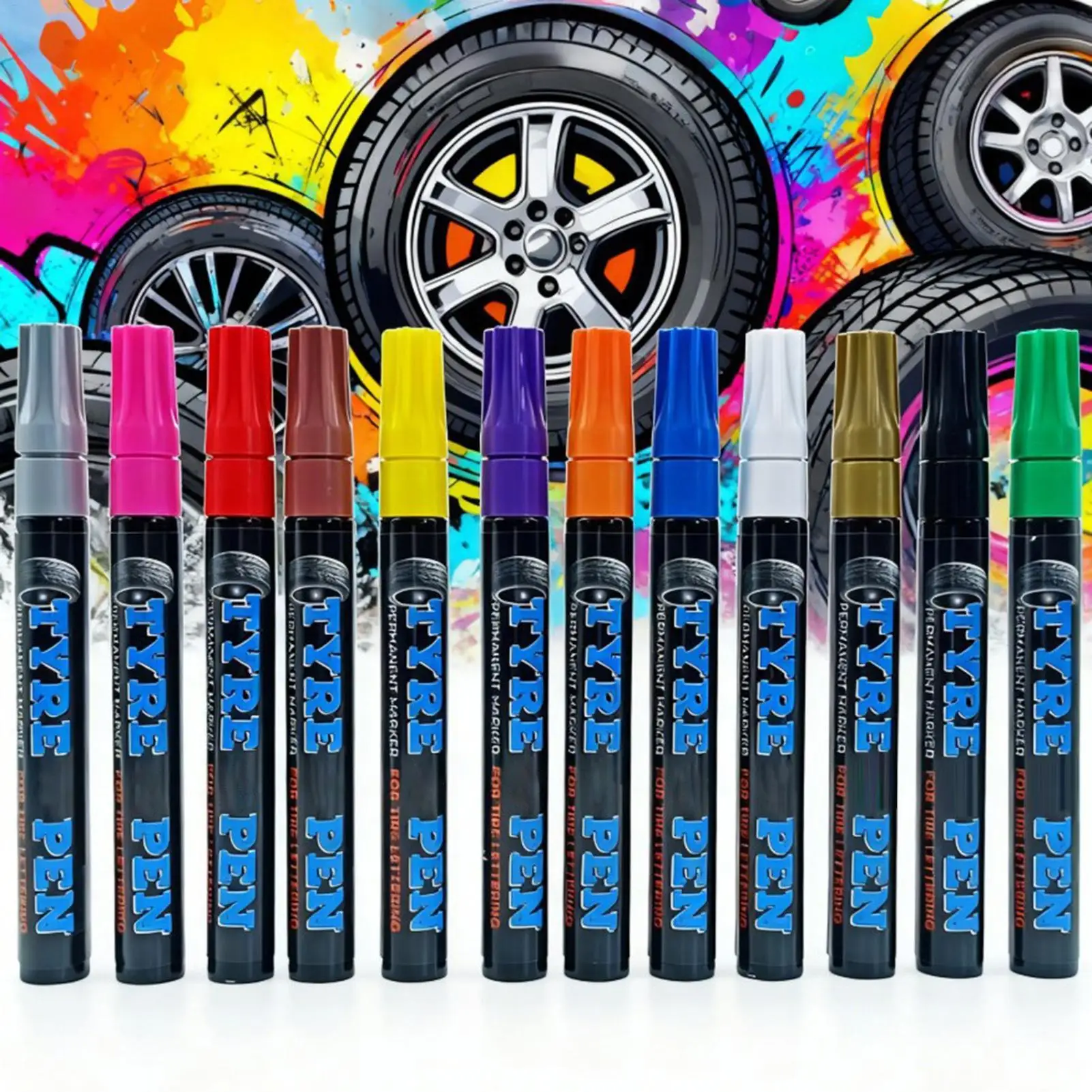 Car Tire Letter Pen Quick Dry Permanent Erasable Non-Fading Tyre Marker Car Wheels Tires Lettering Pen For Vehicle Motorcycle