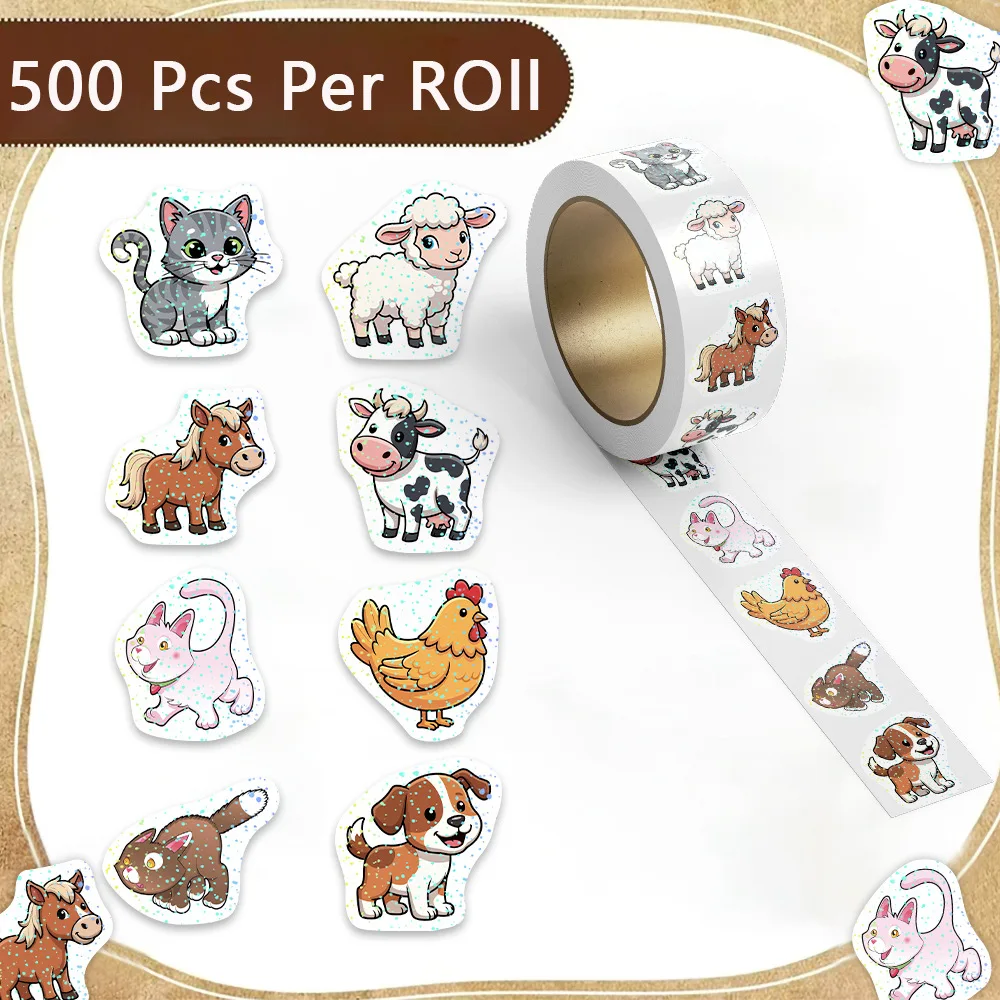 50-500pcs Cute Animals Sealing Sticker DIY PVC Laptop Decals Decoration Stiker Reward Gift Toys