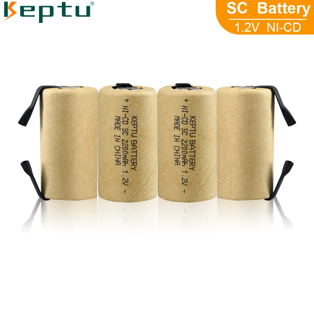 

1.2V SC Battery Screwdriver Electric Drill SC Battery 2200mAh 1.2V Sub C Ni-Cd Rechargeable Battey with Tabs for Power Tool