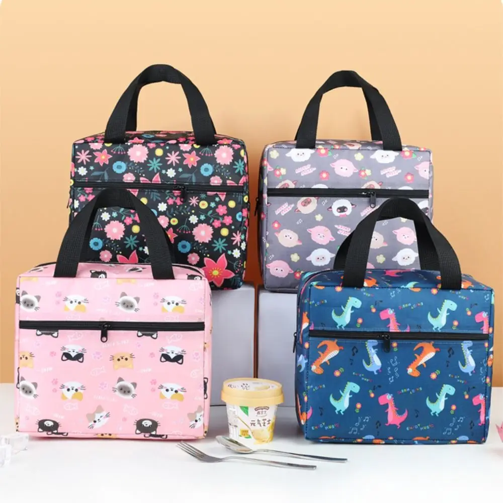 Cute Leakproof Lunch Bag Large Capacity Insulated Insulated Lunch Box Reusable Cute Animals Lunch Tote Students