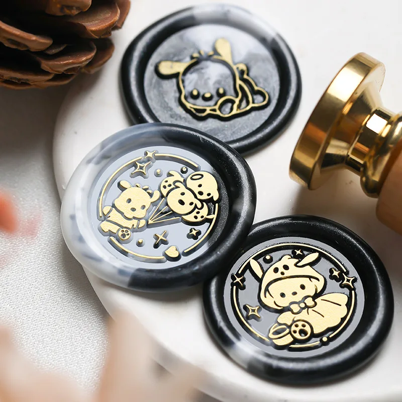 Sanrio Cinnamoroll Kuromi Cartoon Metal Wax Seal Embossed Stamp Head Seal Metal Wax Seal Embossed Stamp Head Girls Gifts