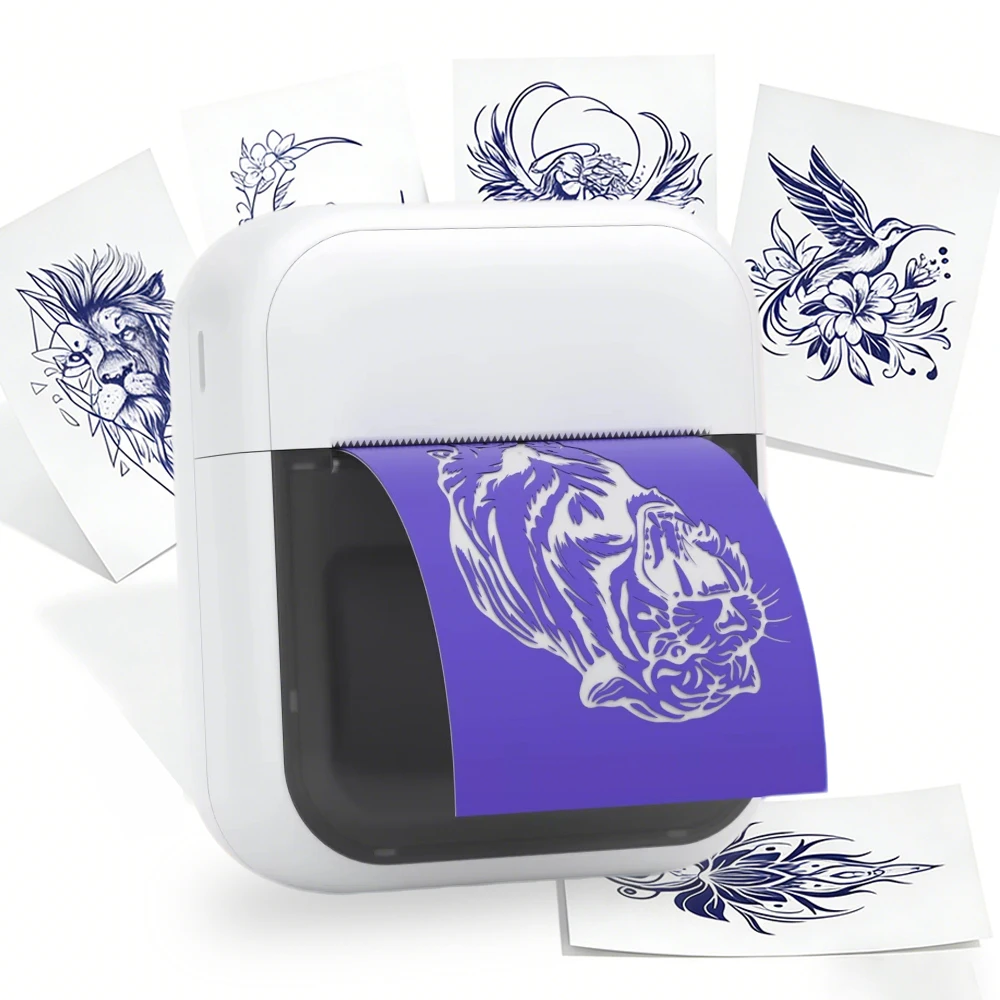 

Мини-термопринтер для татуировок, беспроводной, портативный, с Bluetooth, с бумагой для переноса изображений для DIY/татуировок/печати логотипов