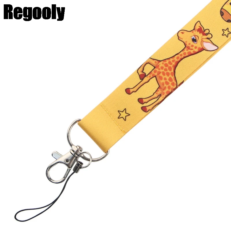 Giraffa animals Neck Strap cordini ID badge card holder portachiavi cellulare Strap Gift Ribbon webbing necklace