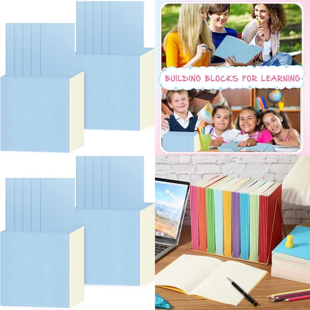 

A5 Blue Kraft Soft Cover Notebooks, 100 Pack, Lined A6 Ruled Journals for Travel, Students, Office