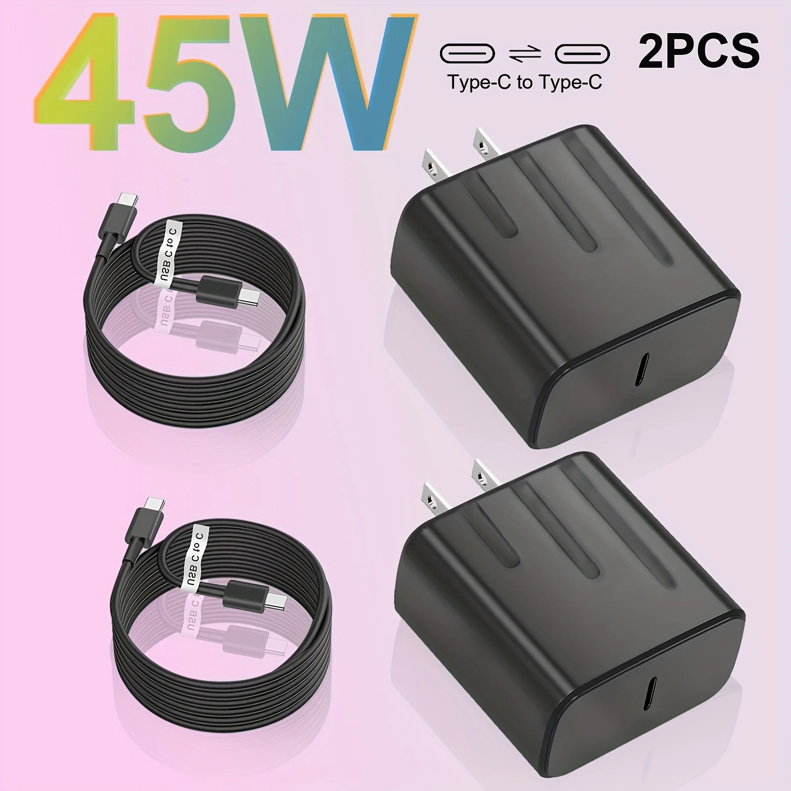 

2PCS For Samsung Charger USB-C Super Fast Charger with 4FT Type C Charging Cable Cord Charger for Samsung Galaxy S23 Ultra/S23