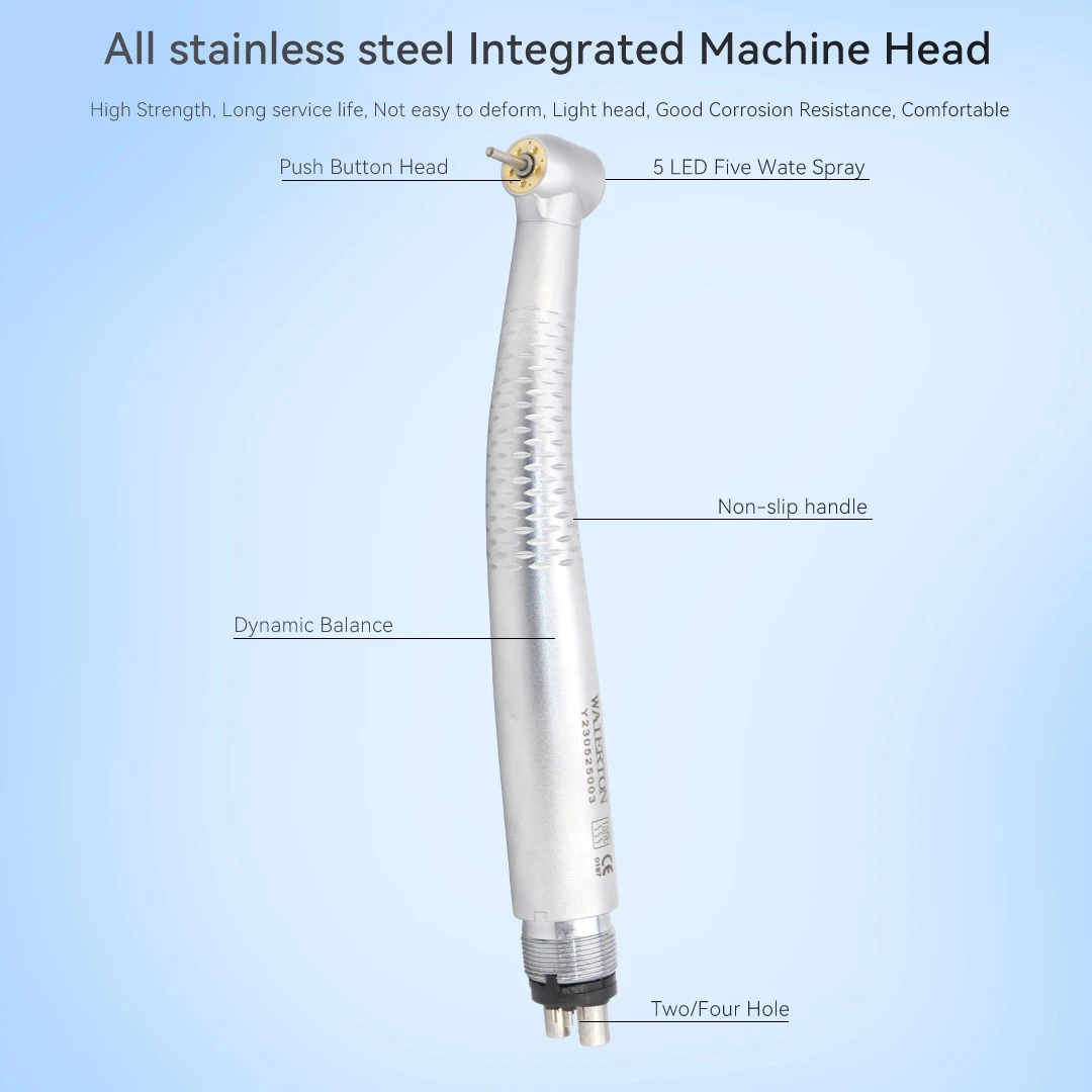 Dental 5LED szybka rękojeść dentystyczna turbina powietrzna wkład wirnik spraye wodne rękojeść 2/4 otwory instrumenty stomatologiczne
