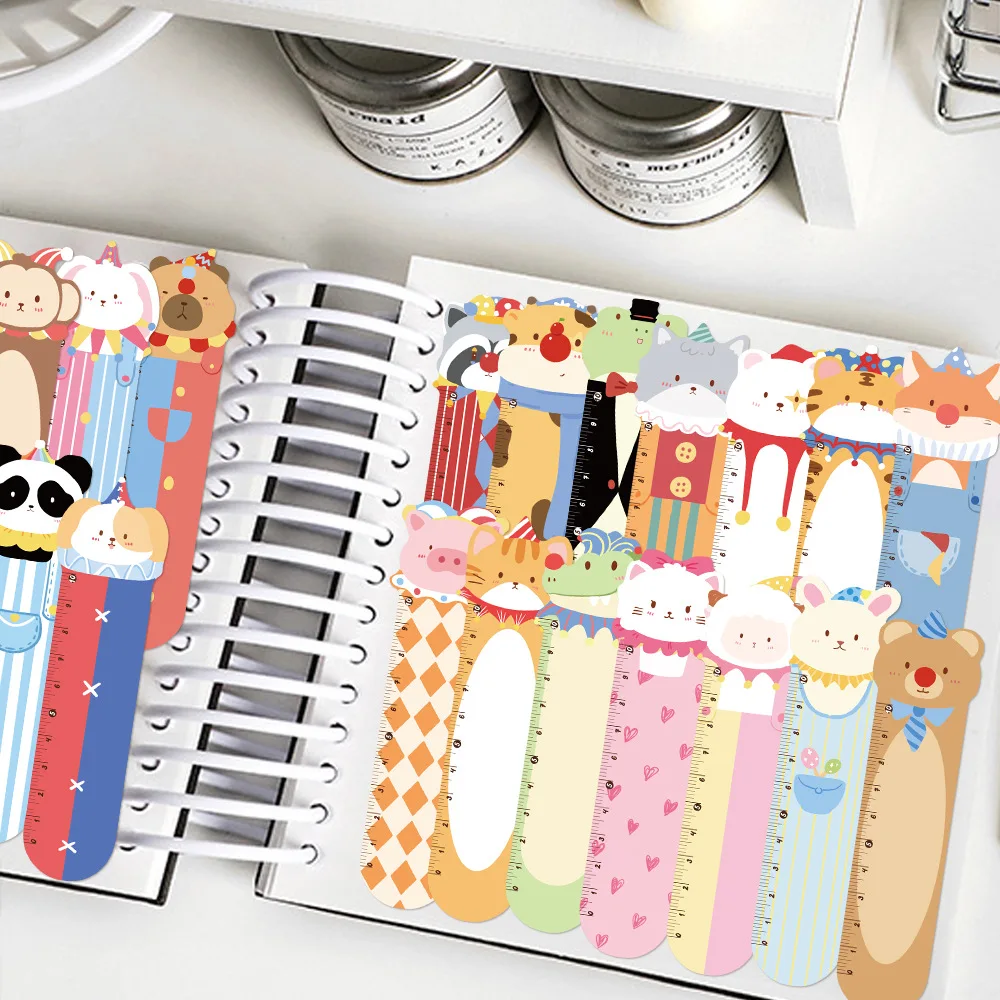 30Pcs Animal Circus Wonderful Bookmarks DIY Ledger Markers Paper Tags Book Tagging Marked Cards Supplies Gift Message Cards
