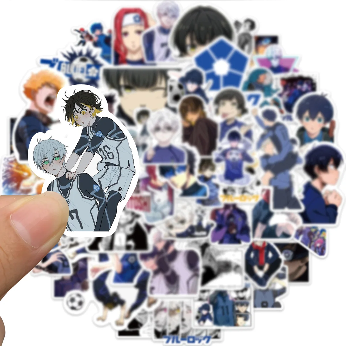 50pcs BLUE LOCK Football Anime Stickers Waterproof Graffiti Decals Phone Laptop Luggage Guitar Notebook Cartoon Stickers