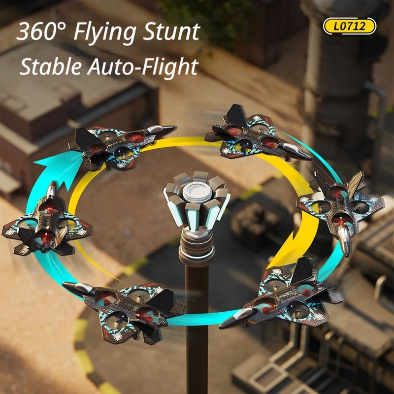L0712 Remote Control Fighter Jet Foam Glider Drone Crash Resistant Rechargeable 360 Degree Stunt Flight Automatic Stable Flying