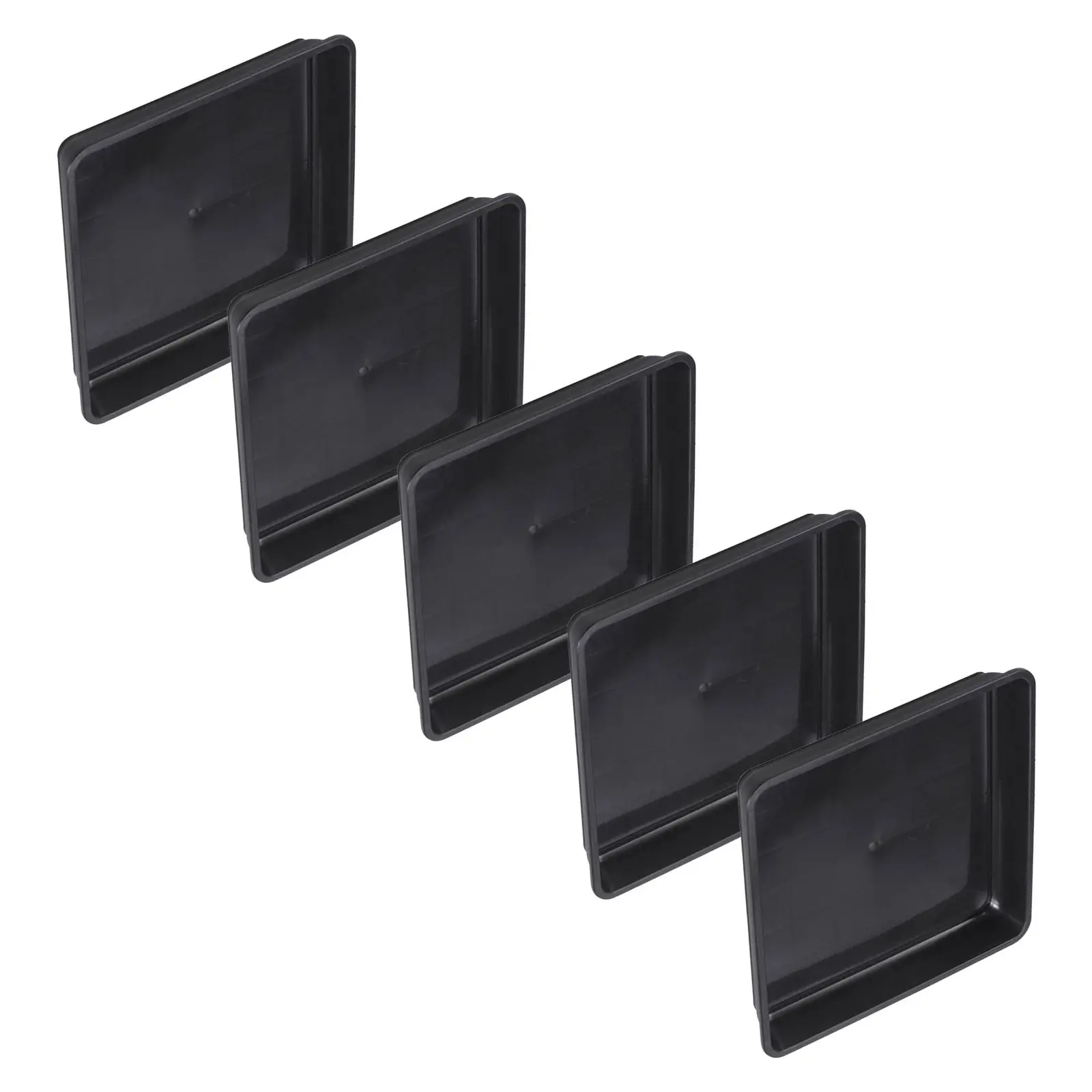 5Pcs Plastic Flower Pot Trays Sturdy Square Planter Pot Saucers Heat Resistant Container Bottom Tray Garden Use