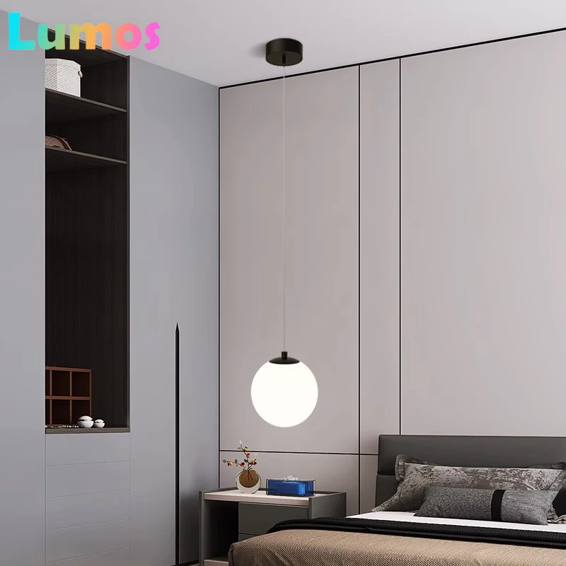 

Modern Long Dining Room Chandeliers Glass Ball Lampshade Light Over The Table Kitchen Office Pendant Lamp Home Decor Luminaires