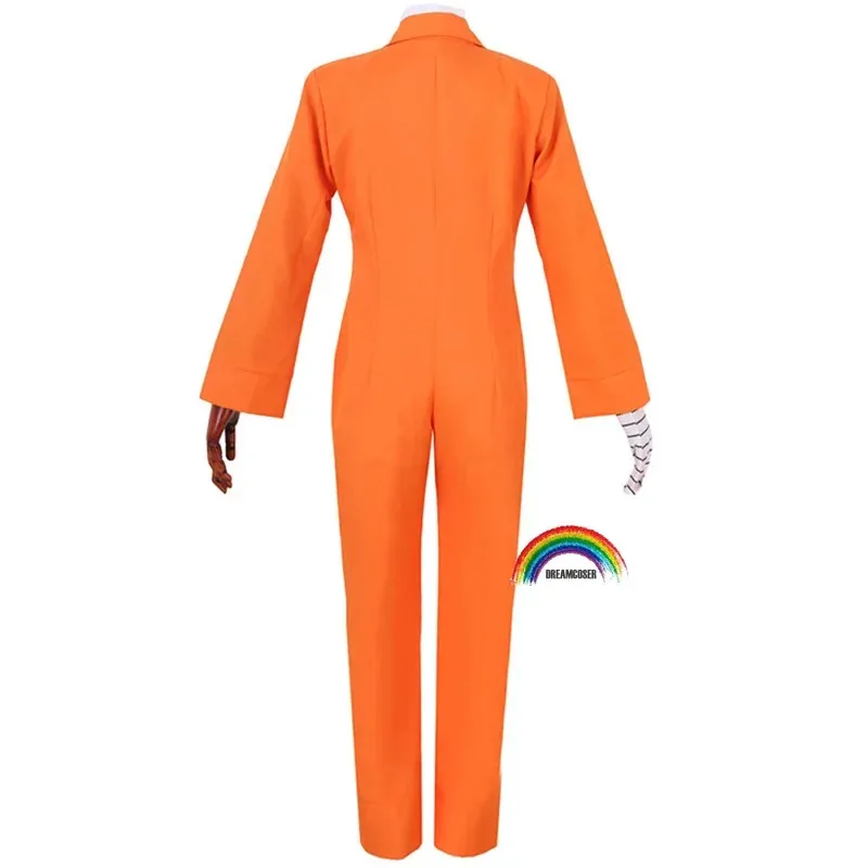 2020 أزياء أنيمي نانباكا رقم 25 نيكو روك بريزون أزياء تنكرية برتقالية بدلة قفاز سجين كوسبلاي ملابس الهالوين #3