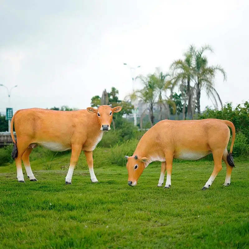 

FRP simulation scalper sculpture outdoor farm store creative cow ornament