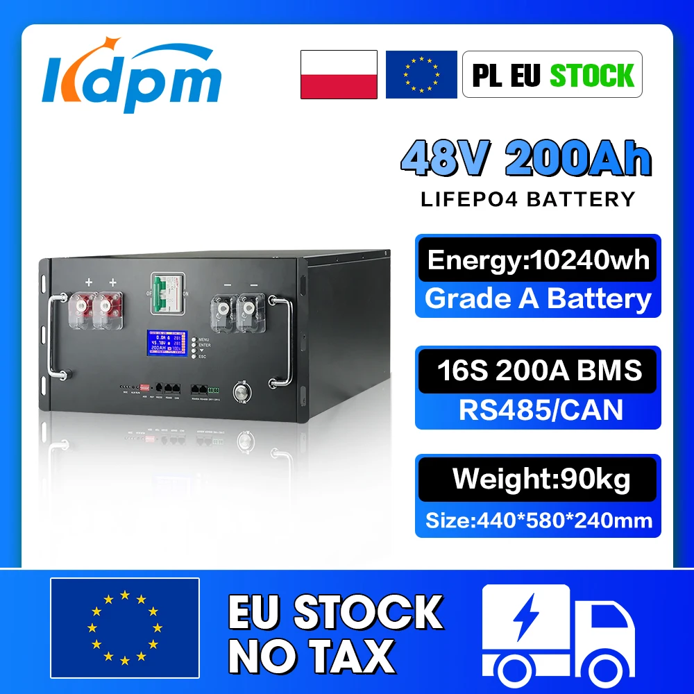 

48V 100Ah 200Ah LiFePO4 Battery Pack 51.2V 120Ah 50Ah Lithium Battery 6000+ Cycles for Home RV Solar Off-Grid 48V LiFePO4 NO Tax