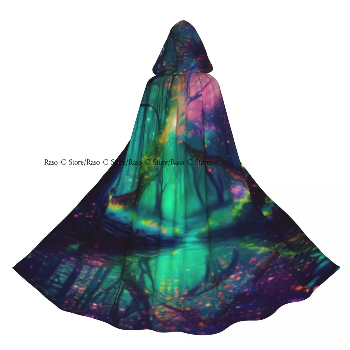 

Плащ с капюшоном, унисекс, плащ с капюшоном, фантазийный лесной светящийся сказочный плащ, накидка ведьмы вампира, костюм для косплея
