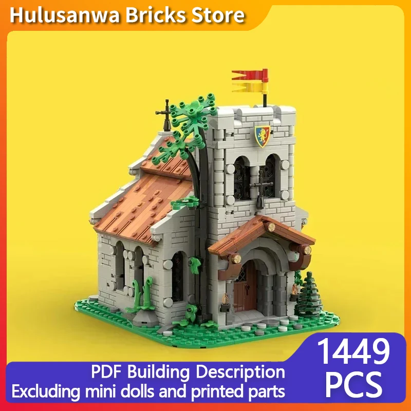 Medieval Street View Model MOC Building Bricks Lion Castle Church Modular Technology Gifts Holiday Assemble Children Toys Suit