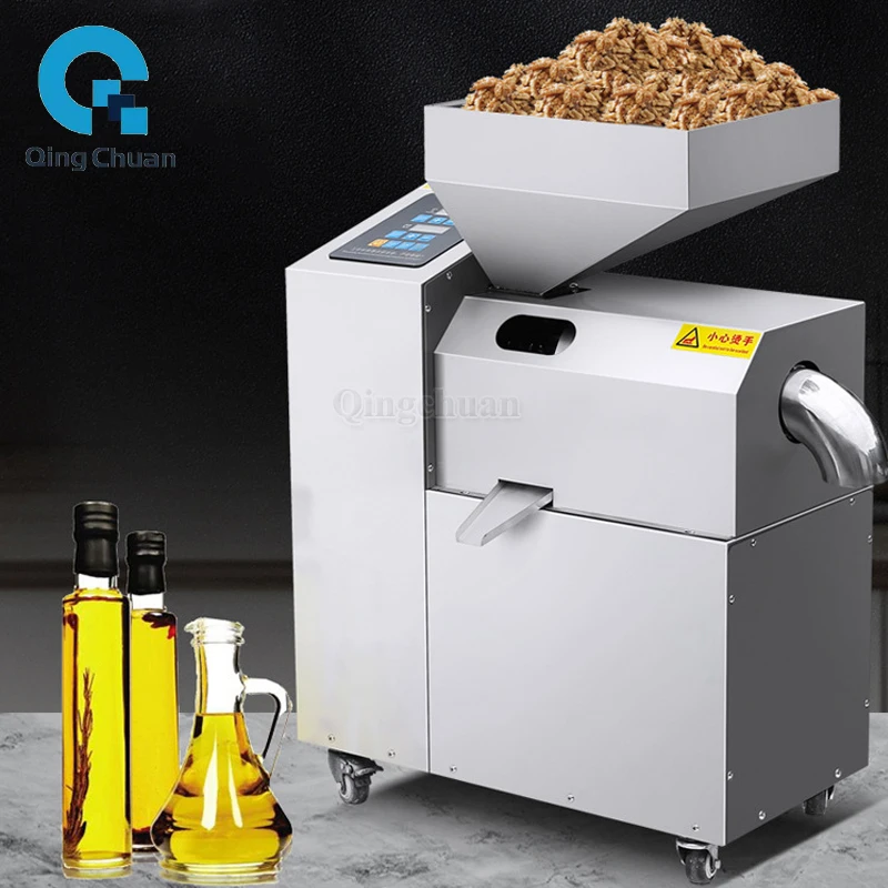 

Oil Press Machine Peanut Seeds Squeezer Stainless Steel Business Sesame Sunflower Expeller Commercial Soybean Extraction