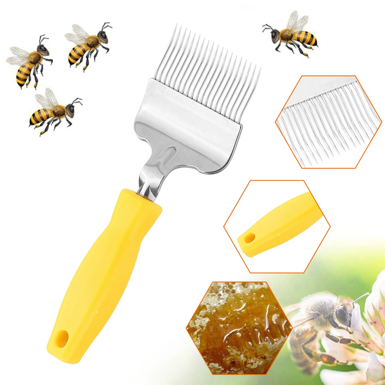 Bee Keeping Stainless Steel Honey Comb Beekeeping Tine Uncapping Fork Bee Beekeeping Tool Supplies