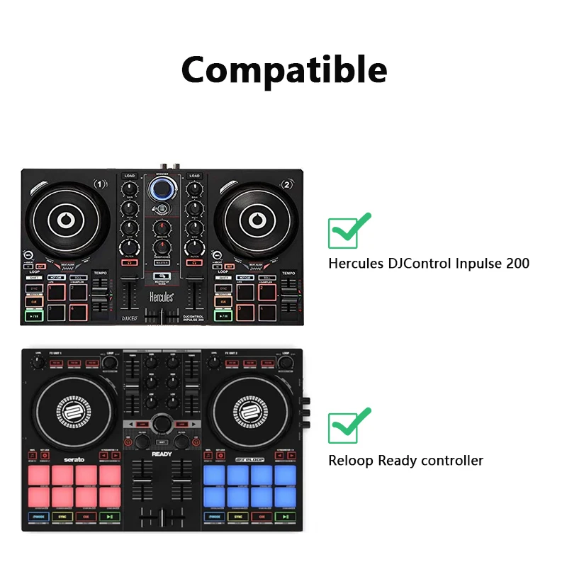 حقيبة تخزين صلبة من zanad EVA لجهاز Hercules DJControl Inpulse 200/حقيبة تخزين محمولة مزودة بوصلة USB ووحدة تحكم DJ