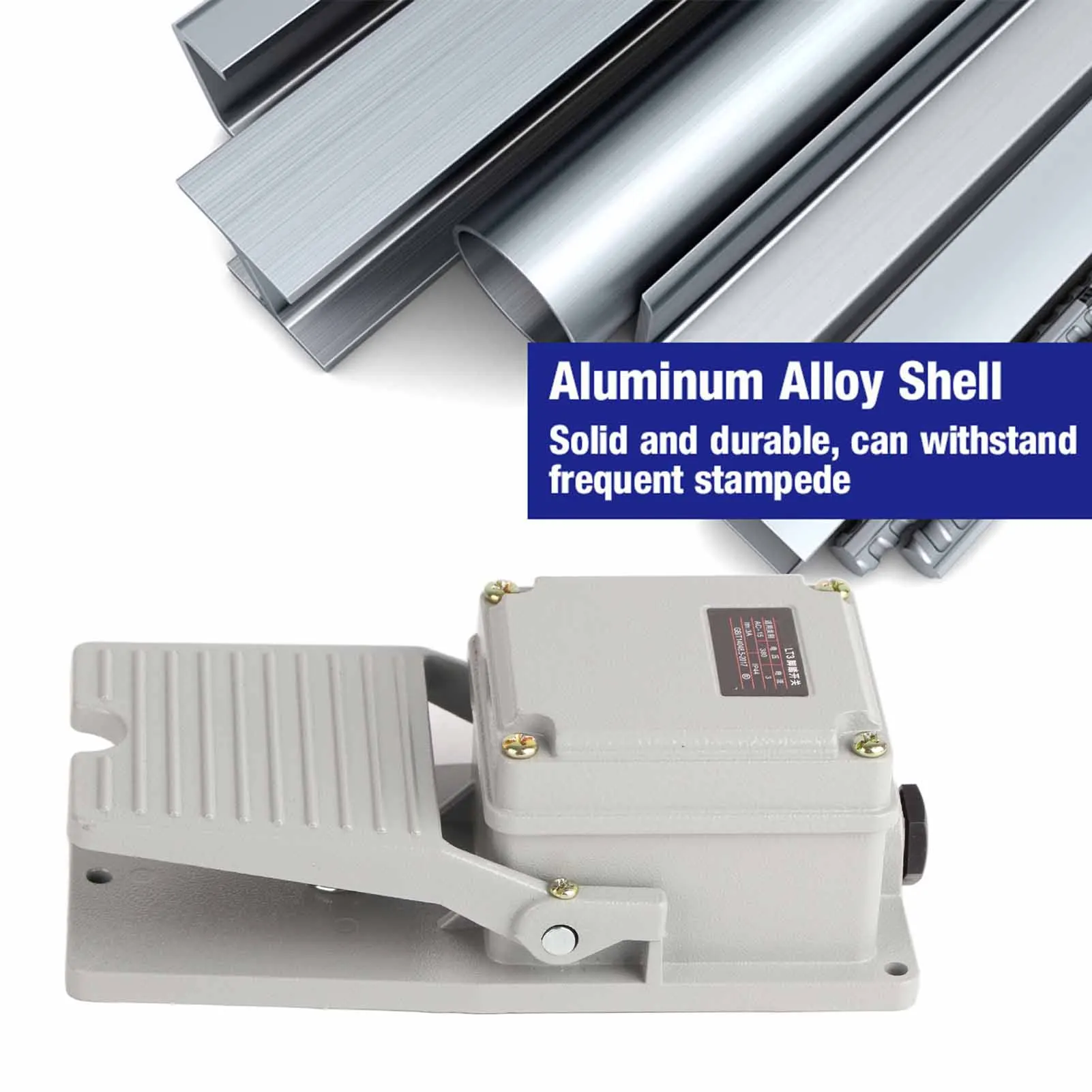 

Foot Control Switch Foot Pedal Switch LT3 Foot Switch Nonslip Aluminum Shell Momentary Pedal Silver Contacts LT3 Pedal Switch