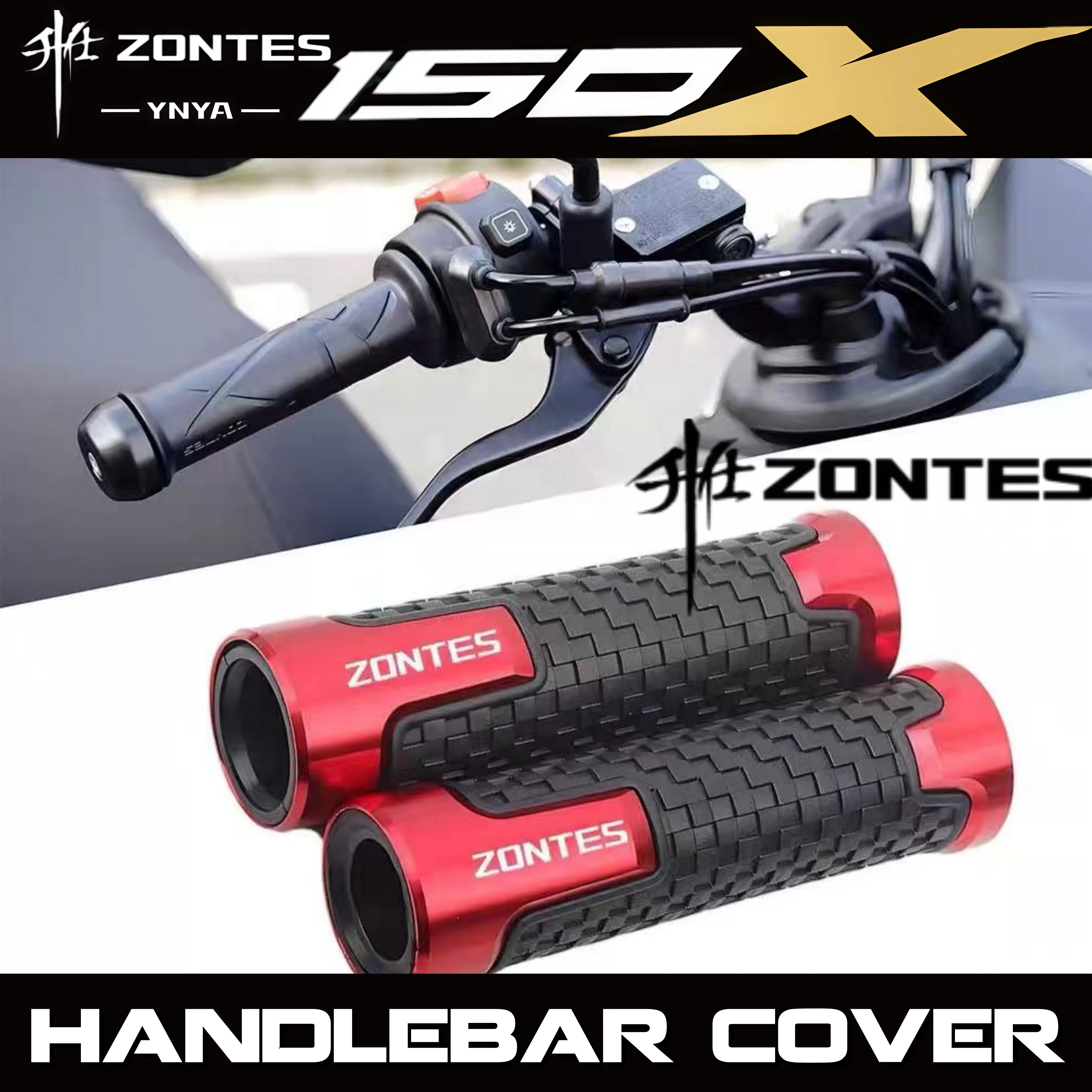 per-zontes-150x-manopole-modificate-dispenser-carburante-impugnatura-acceleratore-protezione-manubrio-e-tappi-terminali