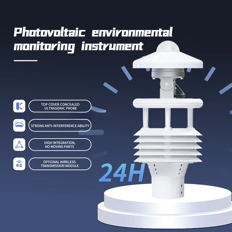 Air Temperature Humidity Pressure Wind Speed Direction Total Radiation Sensor Multi-parameter Integrated Weather Station