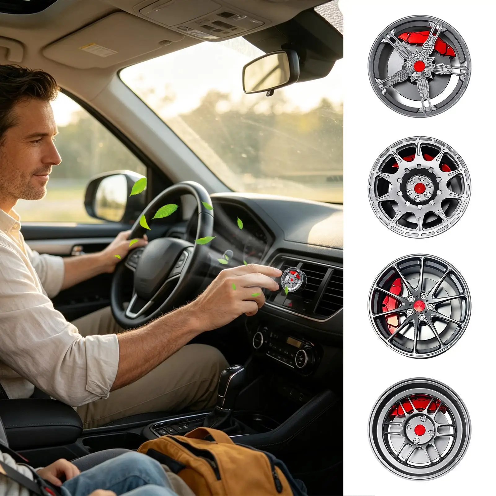 Vent Air Fresheners For Vehicles Rotatable Wheel Hub Aromatherapy Decor Vent Clip Aromatherapy Diffuser For SUV Sedan Truck