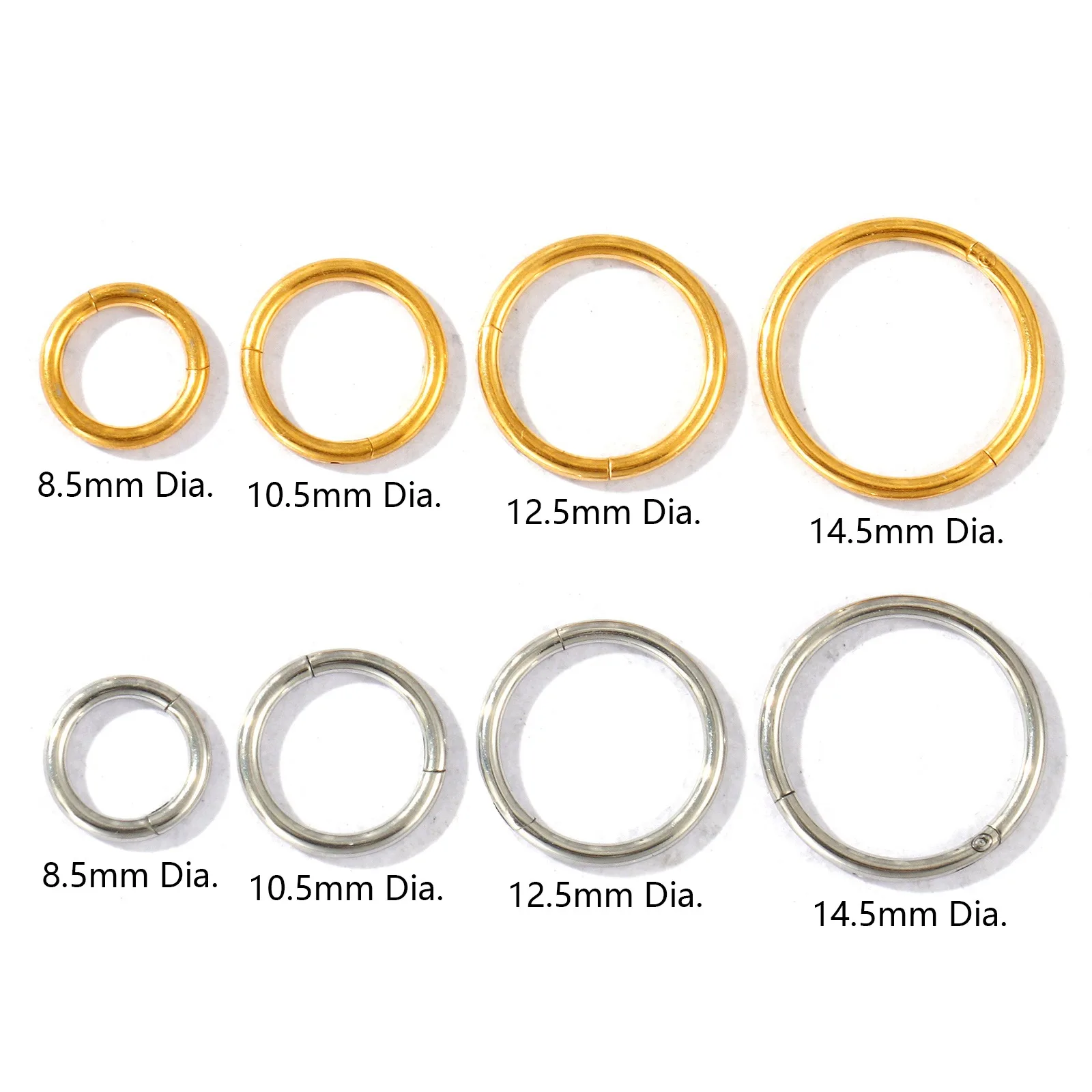 2PC 316 Stainless Steel Piercing Jewelry Hinged Segment Clicker Hoop Ring Clasp Round Nose Rings Hoop Ear Earrings Body Piercing