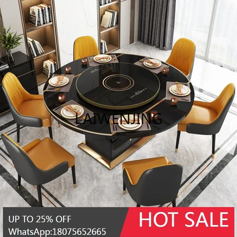 

Multifunctional Dining Table Household Folding Variable Round Table with Turntable Dining Table and Chair Combination