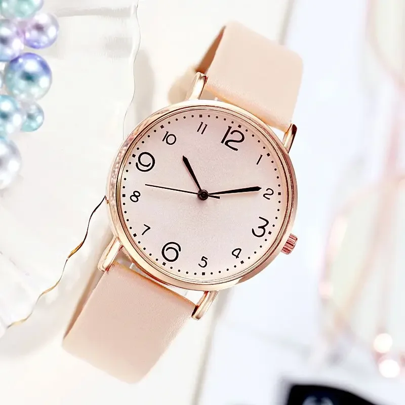 Digital Wristwatch for Women, Quartz Watch, Simple Belt, Casual Accessories, Gift for Female Friend, New, Round