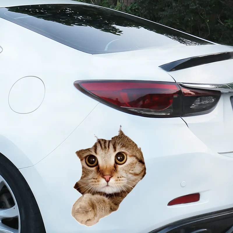 Car Stickers Creative 3D Cat Funny Car Body Scratch Masking Stickers Animal Styling Stickers Decoration Car Accessories