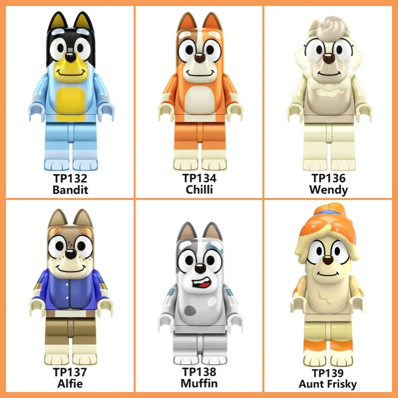 

8Pcs/Set Bluey Bingo Anime Figurines Toy Figures Movable Joints Action Figure Model Dolls Children Birthday Decoration Toy Gift