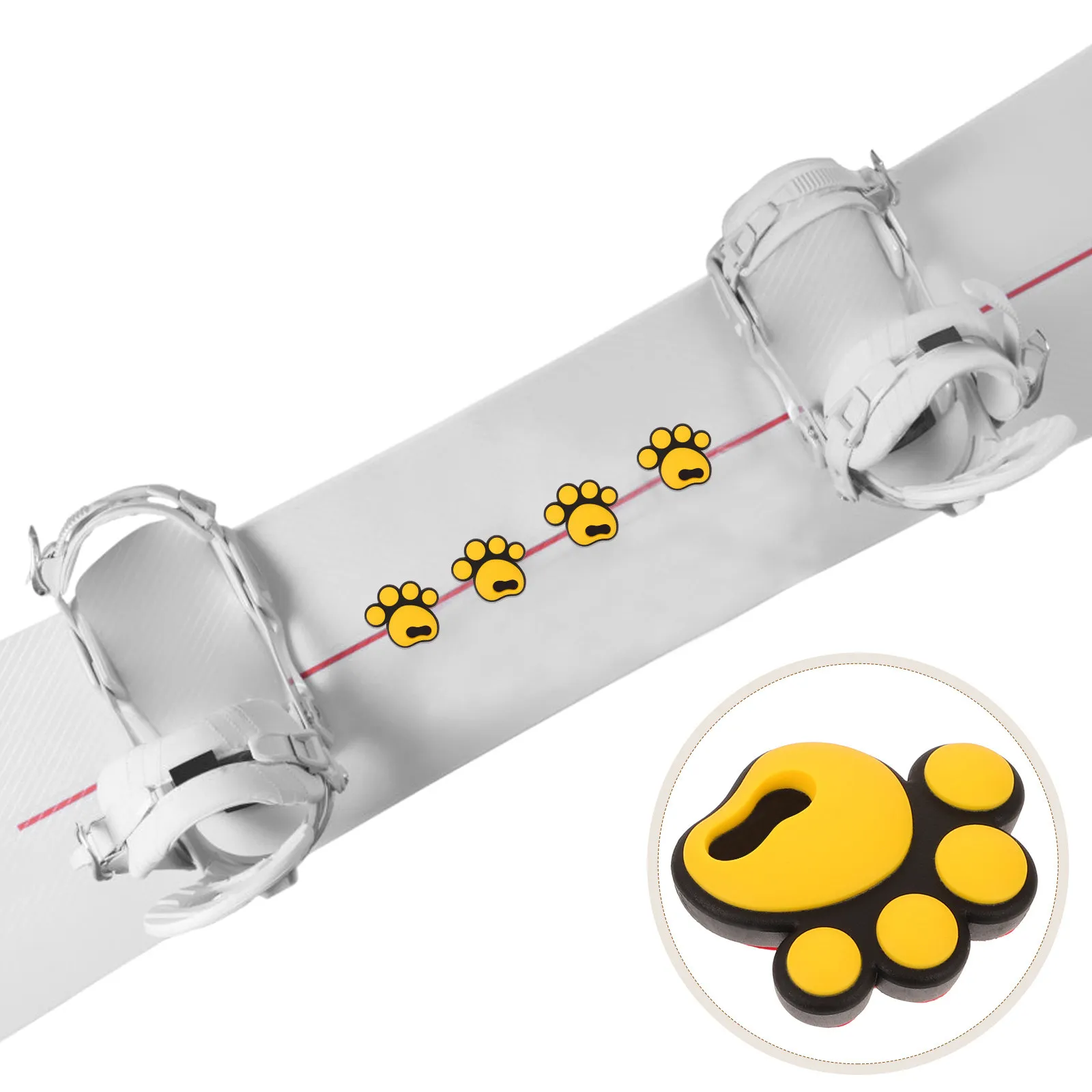 4 pegatinas antideslizantes con estampado de huellas blancas para snowboard, almohadillas antideslizantes para esquí, accesorios, calcomanías para patines, deportes al aire libre