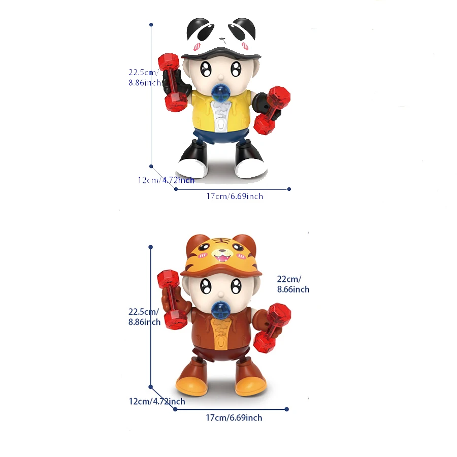 Muñecas eléctricas de baile con sonido y luz con luces, música, expertos en fitness, rompecabezas para niños y juguetes de educación temprana